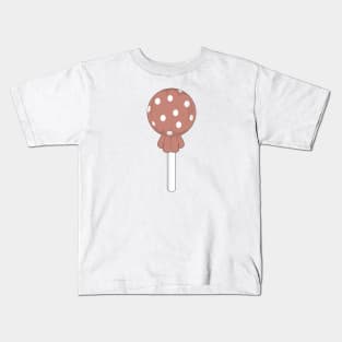 Chocolate polka dot lollipop Kids T-Shirt